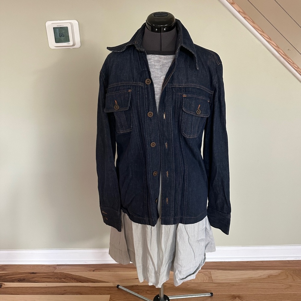 Denim shirt/Jacket button down with stunning back detail.